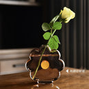 Axyaa Clear Glass Hydroponic Flower Vase for TV Cabinet Decor