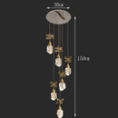 Axyaa Crystal Stair Chandelier: Modern LED Ceiling Light for Living Room