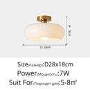 Axyaa Modern Glass Chandelier Lights - Orange White - Dimmable Bedroom Study Hanging Lamp
