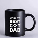 Axyaa World's Best Cat Dad Mug 11oz Black Ceramic Funny Tea Cup