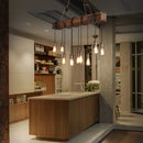 Axyaa Retro Boat Wooden Pendant Lights for Kitchen Island Loft Decor