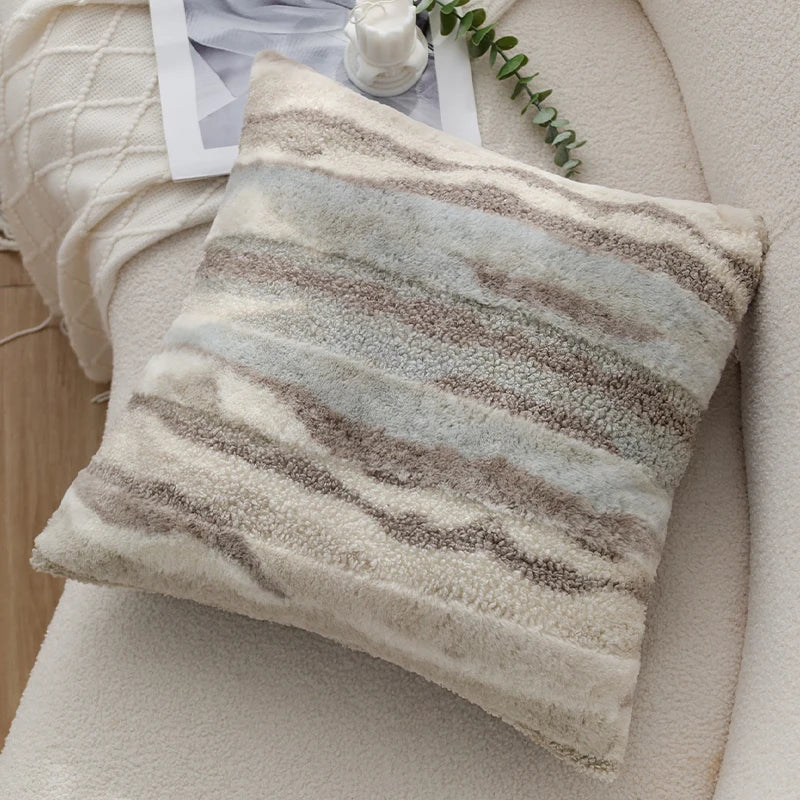 Nordic Retro Plush Cushion Cover for Home Decor - Axyaa