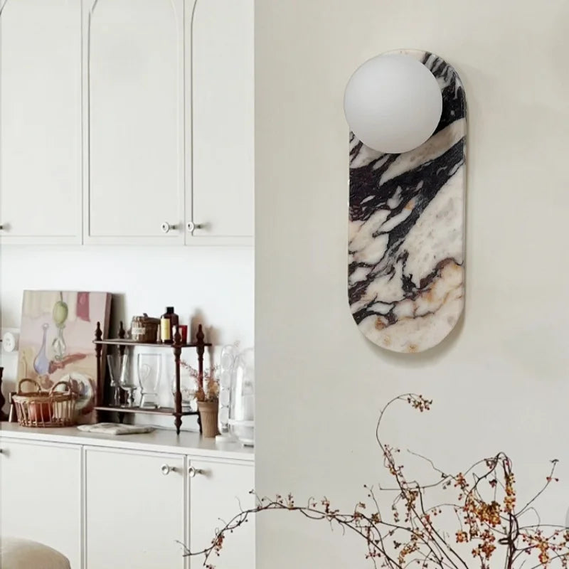 Axyaa Marble Glass LED Wall Light for Home Decor