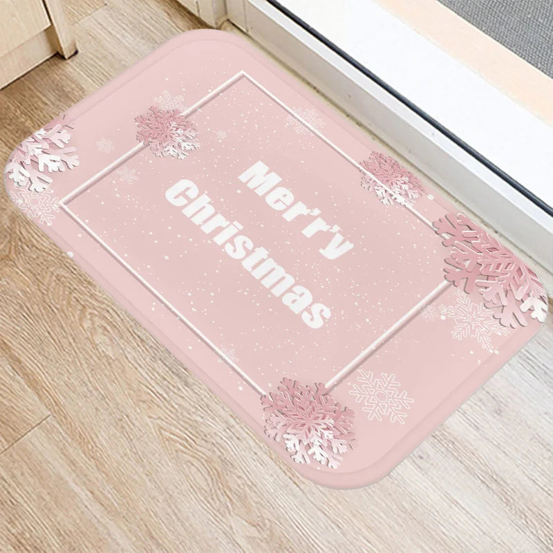 Axyaa Christmas Home Decoration Entry Mat, Non-Slip New Year Gift