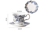 Axyaa Blue & White Porcelain Coffee Cup Saucer set - Vintage Phnom Penh Ceramic Mug