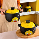 Axya Large Yellow Duck Ceramic Casserole Soup Pot for Cooking Stew