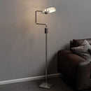 Axyaa Stainless Steel LED Floor Lamp with Transparent Glass Shade Home Decor Lighting