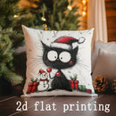 Axyaa Christmas Cats and Snowman Pillow Cover for Sofa Bedroom Car.