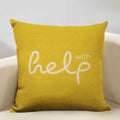 Axyaa Black White Yellow English Letter Design Linen Pillowcase 45x45cm
