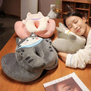 Axyaa Cat Nap Plush Pillow for Office or Classroom Desk Napping