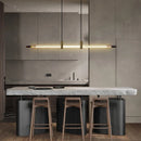 Axyaa Nordic Designer LED Pendant Light for Dining Table Chandelier in Straight Long Bar Island Style