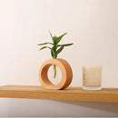 Axyaa Wood Decoration Hydroponic Mini Glass Vase for Living Room Flower Arrangement