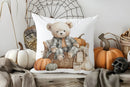 Axyaa Cute Ghost & Bat Halloween Pillow Cover