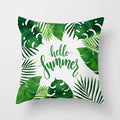 Axyaa Tropical Green Plants Pattern Cushion Cover for Sofas and Decor