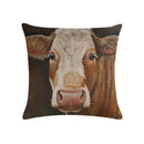 Axyaa Cotton Linen Cushion Cover Sheep Cow Home Decor Throw Pillowcase