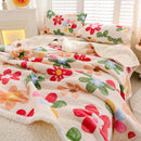 Axyaa Floral Coral Fleece Throw Blanket: Cozy & Stylish Winter Bed Sofa Blanket