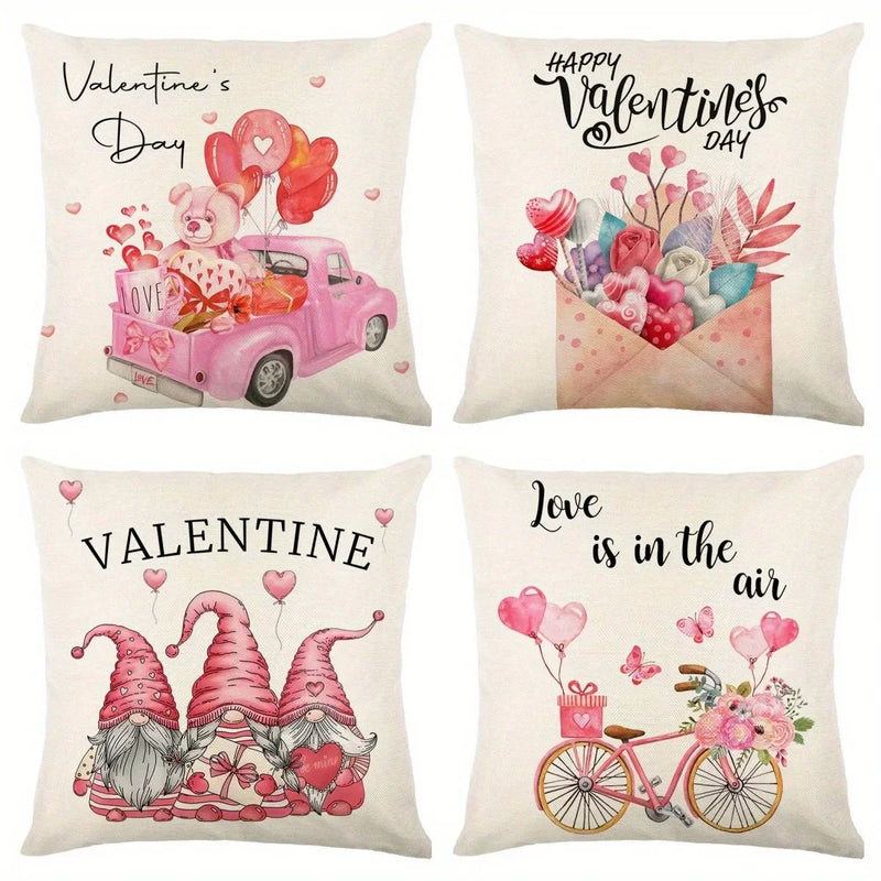 Envelope Love Pattern Pillowcase for Romantic Home Decor by Axyaa