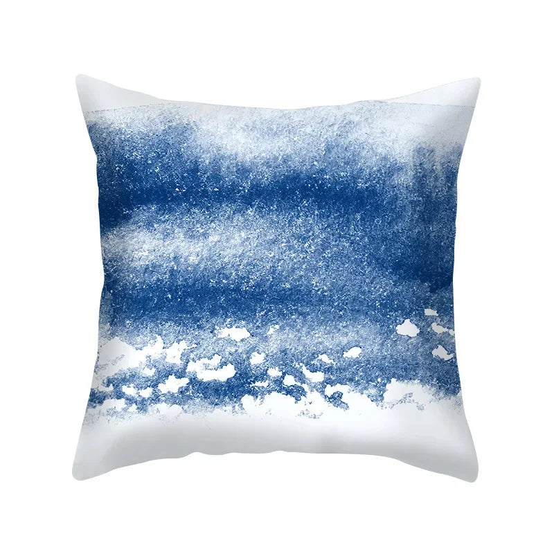Axyaa Blue Geometry Pillowcase - Decorative Cushion Cover