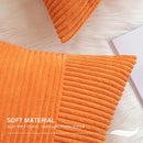 Axyaa Cross Patchwork Corduroy Pillow Covers - Boho Soft Couch Cushion Cases