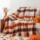Axyaa Tartan Plaid Mohair Throw Blanket for Cozy Home Decor