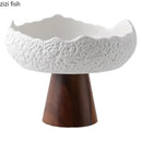 Axyaa High Footed Ceramic Salad Bowl for Molecular Cuisine and Restaurant Tableware