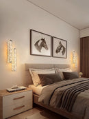 Axyaa Gold/Silver Stainless Steel Crystal Wall Sconce for Home Bedroom