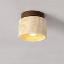 Axyaa Yellow Travertine Ceiling Light: Japanese Wabi-sabi Style for Elegant Decoration