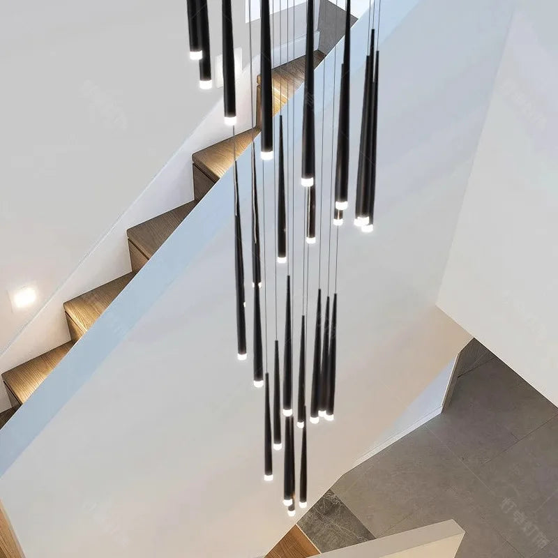 Axyaa Staircase Chandeliers LED Pendant Light Lamps Modern Decor for Living Room