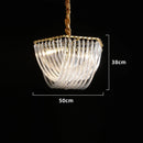 Axyaa Nordic Gold Metal LED Chandelier with Clear Glass Tube Lampshade