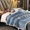 Axyaa Cozy Winter Double-sided Quilted Lamb Wool Blanket