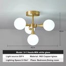 Axyaa LED Copper Glass Ball Ceiling Chandeliers for Modern Home Indoor Lighting