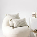Axyaa Beige Striped Cushion Cover with Tassels - Nordic Style for Home Decor