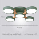 Axyaa Nordic Wood Ceiling Chandelier LED Lighting for Modern Home Decor