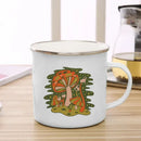 Axyaa Mushroom Enamel Coffee Mug with Handle - Creative Tea Water Cup Ideal for Travel