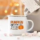 Axyaa Pumpkin Spice Enamel Mug - Festive Fall Home Decor & Gifts