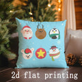Axyaa Snowman Pattern Pillowcase for Sofa, Bedroom, Car - Rectangular Cushion Cover