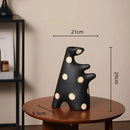 Axyaa Polka Dot Geometric Ceramic Vase Irregular Handmade Flowerpot Home Decoration