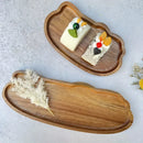 Axyaa Wooden Tea Coffee Tray Dessert Plate Kitchen Decor Food Dish Tray