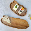 Wooden Tea Coffee Tray by Axyaa - Multi-Purpose Food Dish Plate for Home Decor