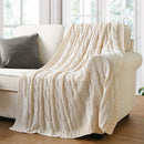 Axyaa Knit Throw Blanket for Bed Couch Sofa Warm Cozy Decorative Plaid Crochet Blanket