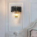 Axyaa Crystal Wall Lamp Iron Body, Crystal Pendants, LED Light Fixture for Living Room