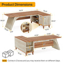 Axyaa 78" L-Shaped Executive Desk with Cabinet and Drawer, Modern Home Office Business Desk