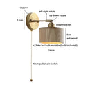 Axyaa Modern Ash Wood LED Wall Light with Pull Chain Switch