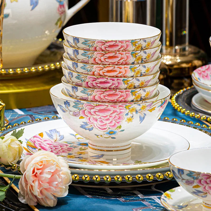 Axya Luxury Bone Dinnerware Set - 70 Piece European Tableware Collection