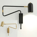 Axyaa Long-Arm Wall Lamp, Adjustable & Retractable with Switch, E27 Bedside Reading Light