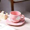 Axyaa Clouds Ceramic Coffee Cup Set - Kitchen Tableware Gift