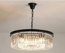 Axyaa Gold Black Metal Crystal Pendant Light Chain Chandelier