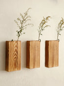 Axyaa Rustic Wooden Wall Vases Farmhouse Decor Hanging Flower Holders Succulents Artificial Plants