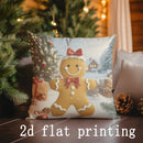 Axyaa Gingerbread Christmas Pillow Covers for Sofa, Bedroom, Car - Rectangular Cushion