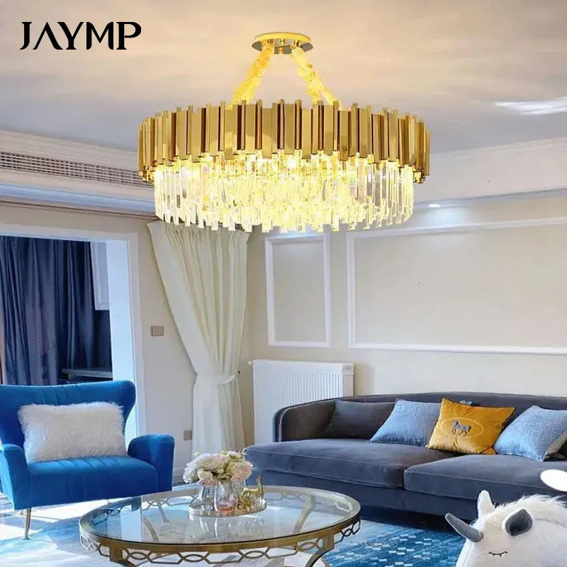 Axyaa Silvery Crystal Ceiling Chandelier for Luxury Home Decor.